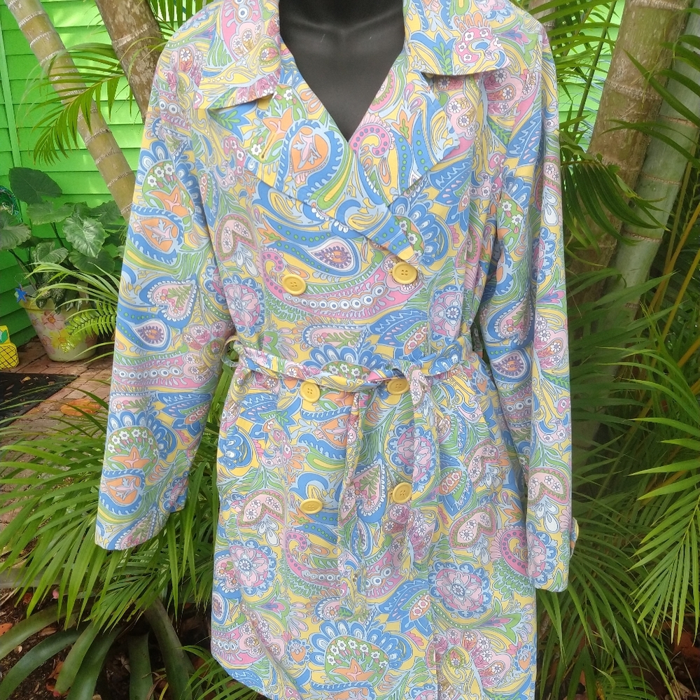 🌺Izod Belted Flower Jacket Coat 🌴🌺
